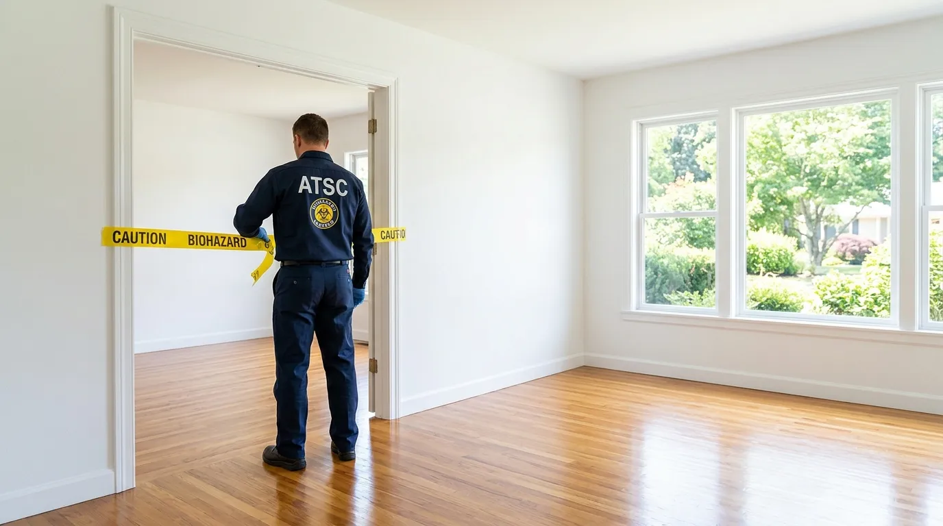 Certified biohazard cleanup crew performing Decomposition Cleanup in Roswell
